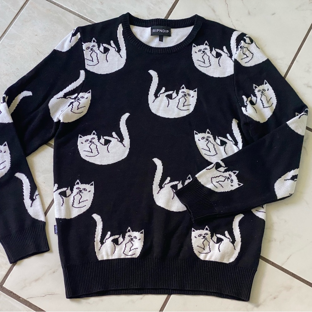 RipNDip “Falling for Nermal” Knit Pullover Sweater